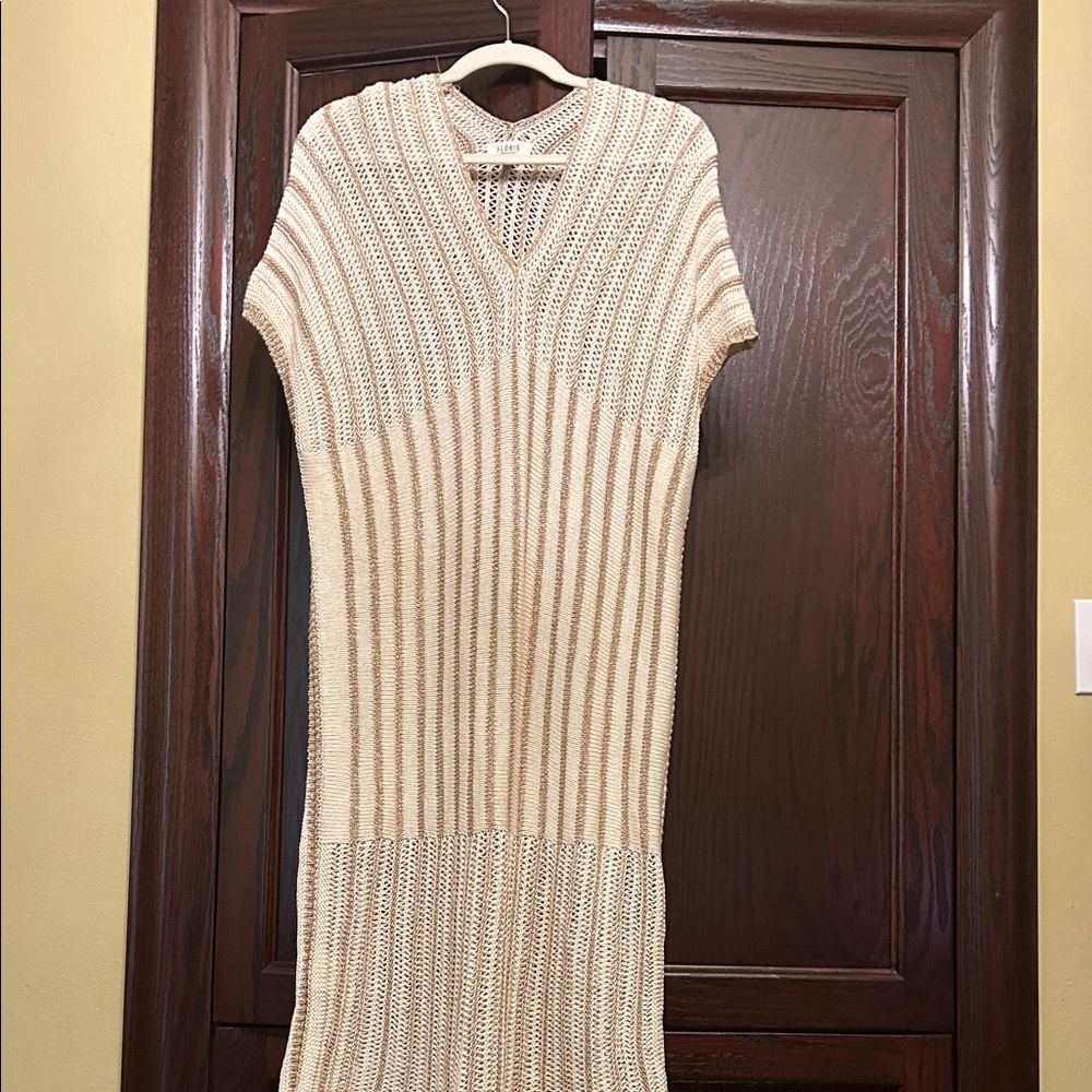 Striped Knit V-Neck Dress